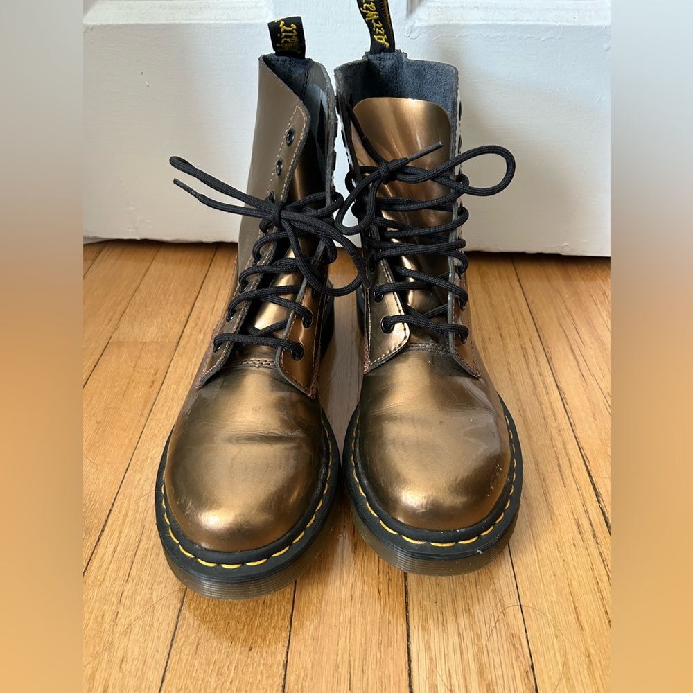 Practically New Gold Doc Martens